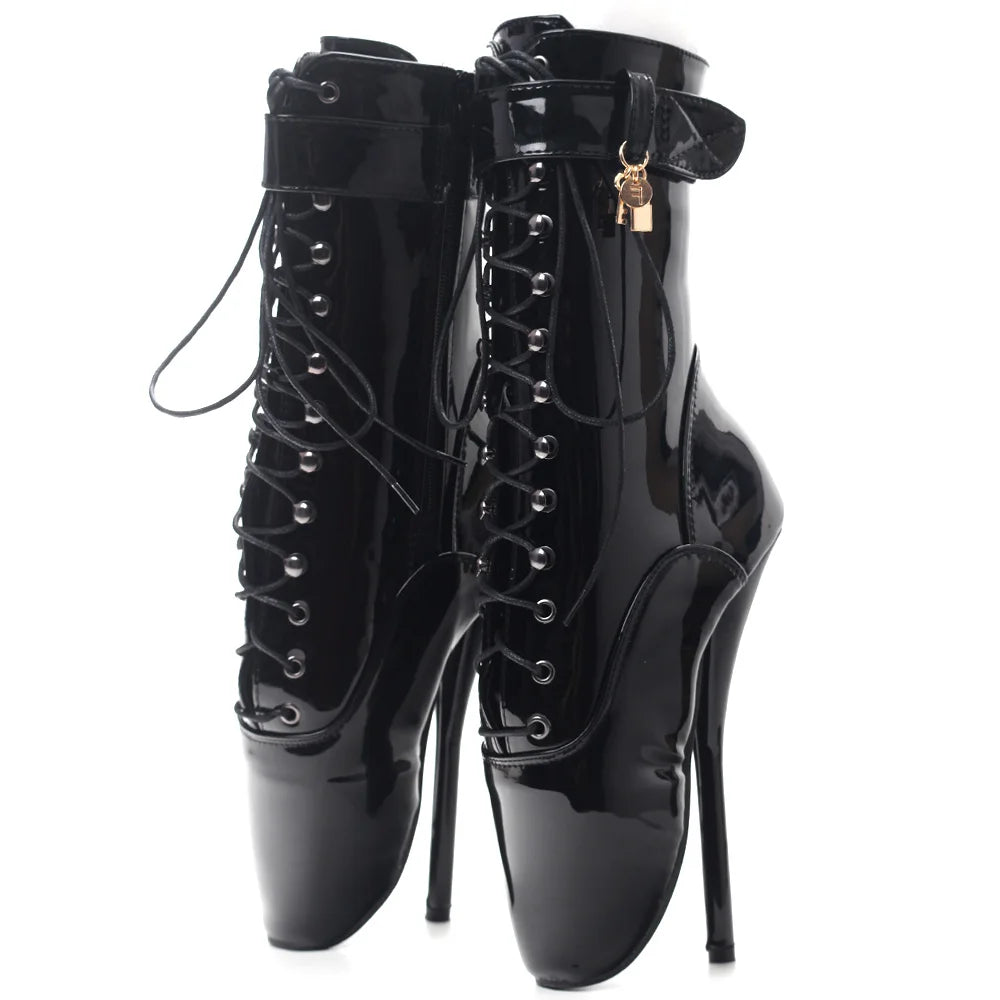 Extreme Goth Ballet Boots – 7-Inch Fetish Fantasy with Anime Villain Energy