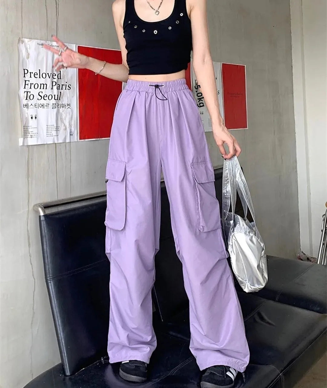 High-Waisted Cargo Pants – Anime Streetwear Meets American Cool