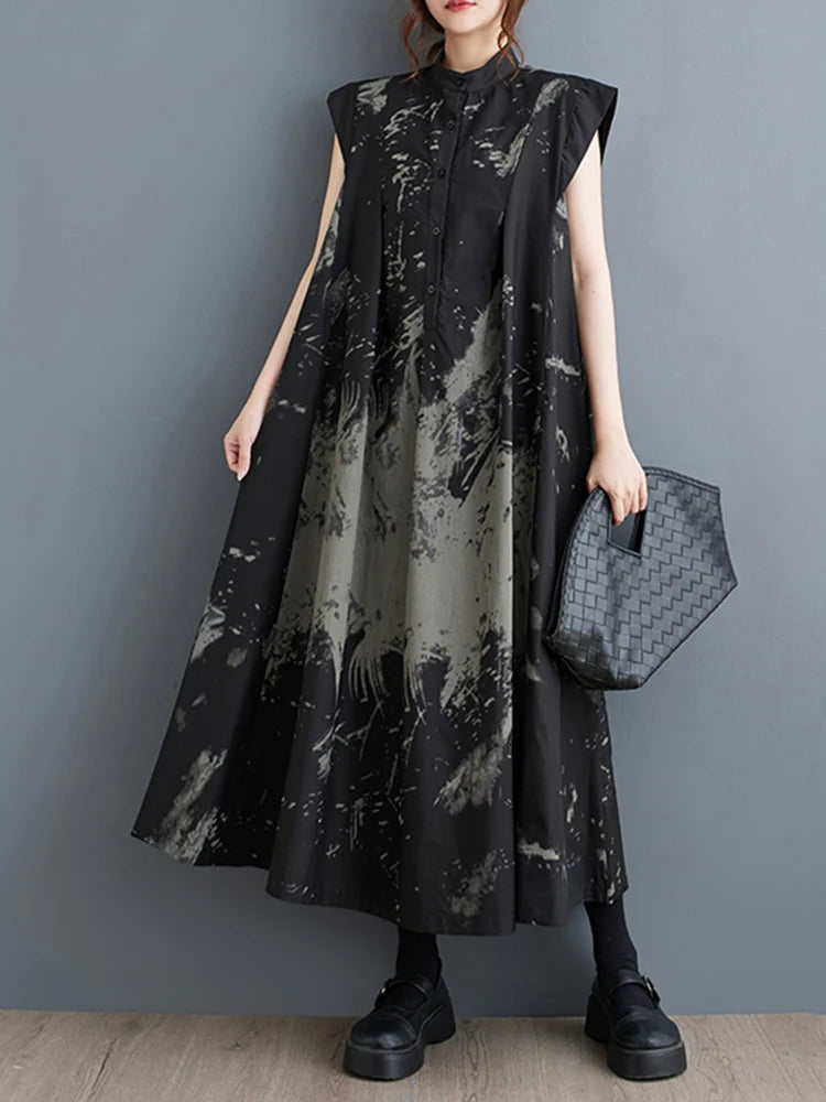 Midnight Sakura Dress – Vintage Flow, Anime Glow