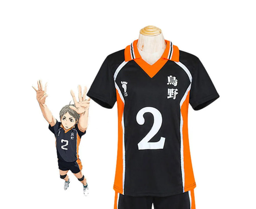 Haikyuu!! Karasuno & Nekoma Volleyball Cosplay Set – Hinata Shoyo-Inspired Sportswear + Knee Pads