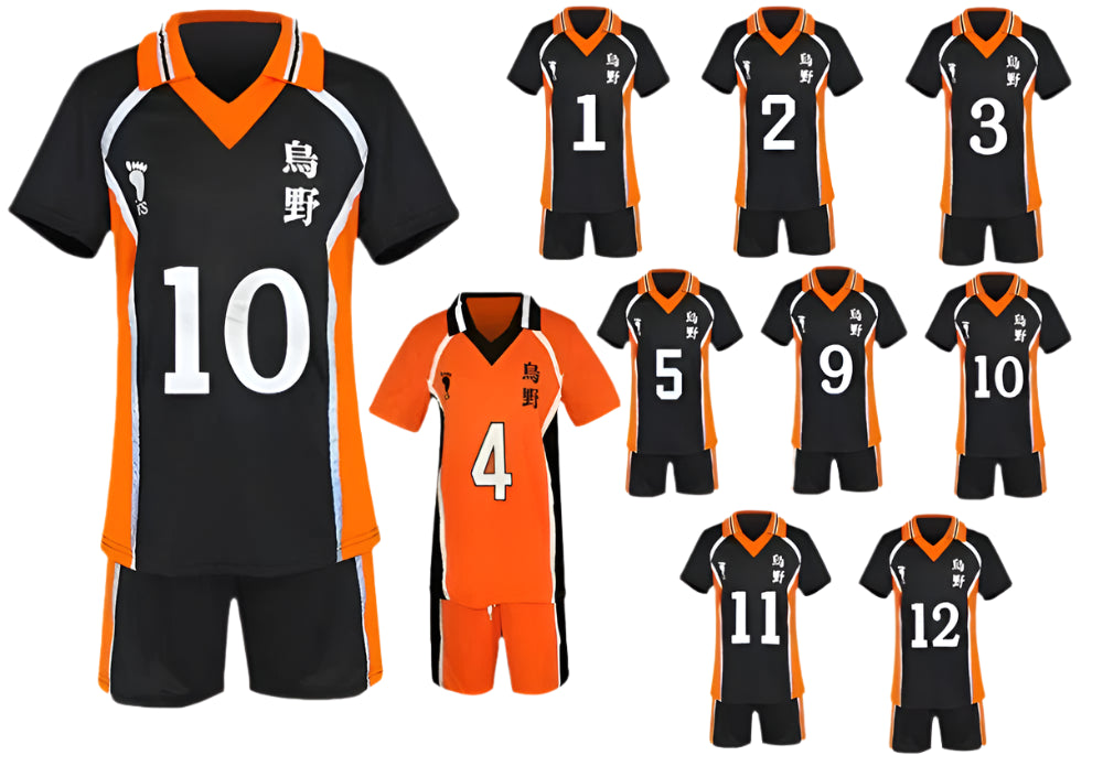 Haikyuu!! Karasuno & Nekoma Volleyball Cosplay Set – Hinata Shoyo-Inspired Sportswear + Knee Pads