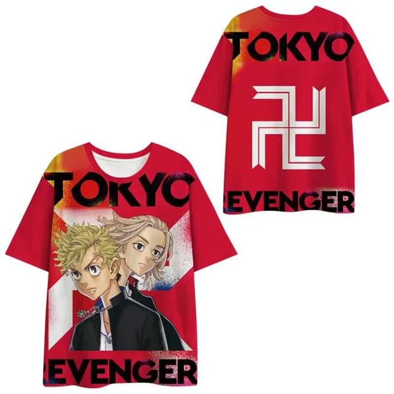 Tokyo Revengers Oversized T-Shirt – 3D Print Streetwear for Time-Leaping Legends