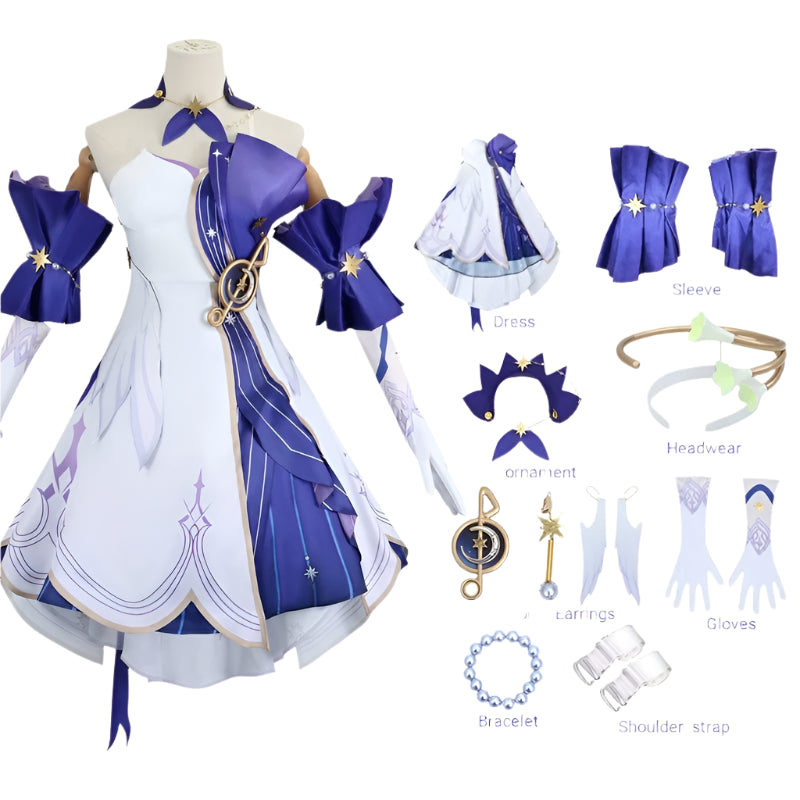 Robin Cosplay Costume – Honkai: Star Rail 3D Print Dress + Wig Full Set