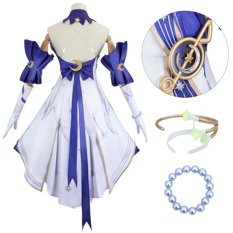 Robin Cosplay Costume – Honkai: Star Rail 3D Print Dress + Wig Full Set