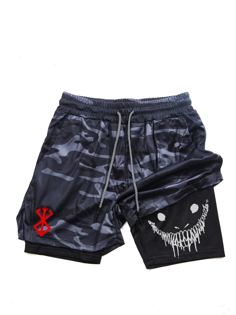 Berserk Men's 2-in-1 Sports Shorts – Quick-Dry & Gym-Ready