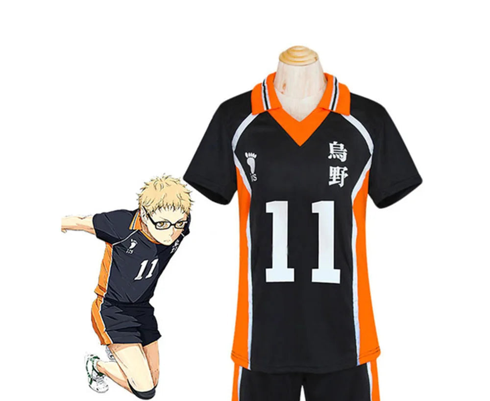 Haikyuu!! Karasuno & Nekoma Volleyball Cosplay Set – Hinata Shoyo-Inspired Sportswear + Knee Pads