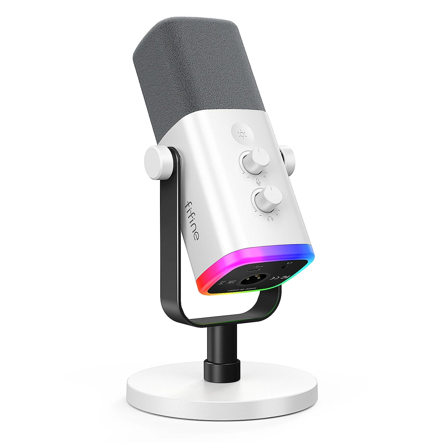 USB/XLR Dynamic Microphone with Touch Mute Button,Headphone jack,I/O Controls,for PC PS5/4 mixer,Gaming MIC Ampligame AM8
