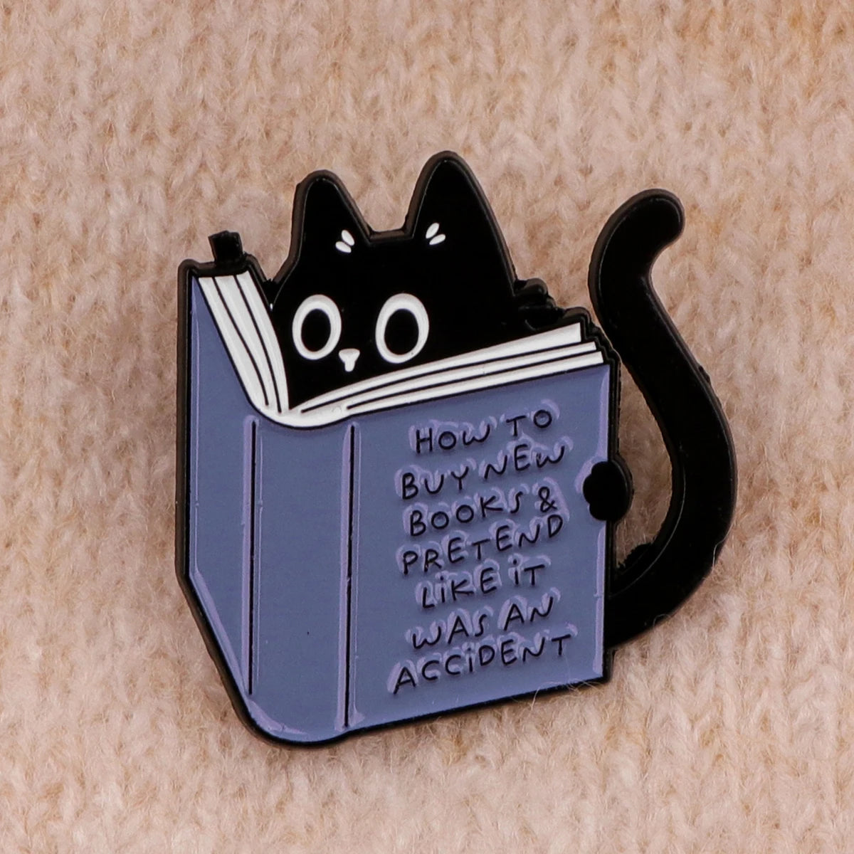 Whiskers & Words Pin: The Bookish Cat