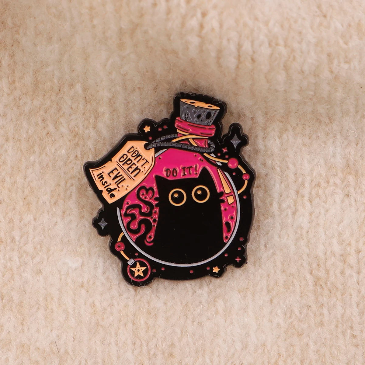 Midnight Meow Pin: Witch’s Lucky Charm