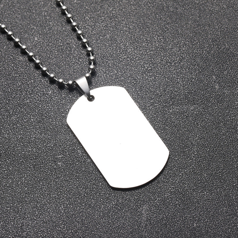 Stainless steel rose gold pendant can be engraved with parental Christmas day gift titanium steel necklace