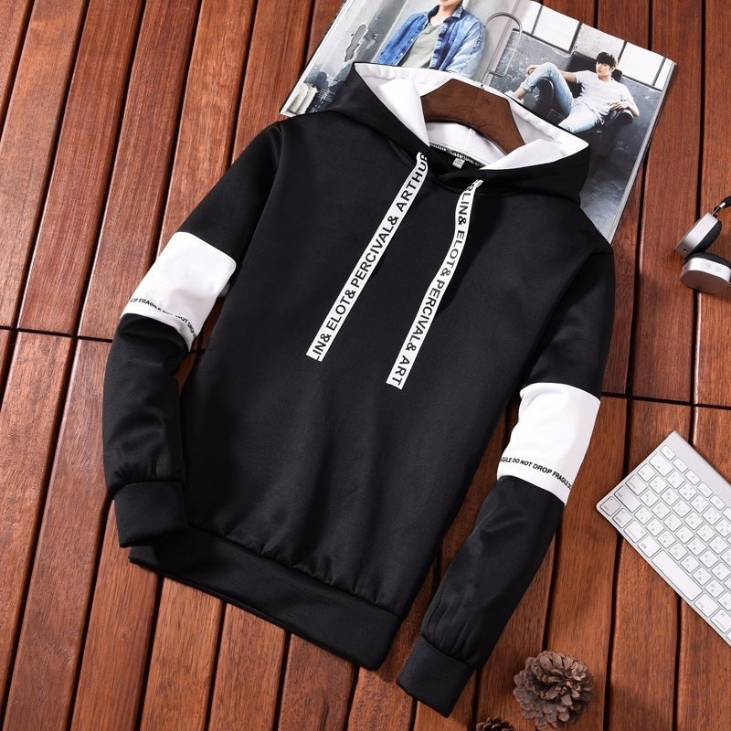 Autumn men's hoodie thin long sleeve suit youth student sportswear male Korean edition trend 2 sets a set