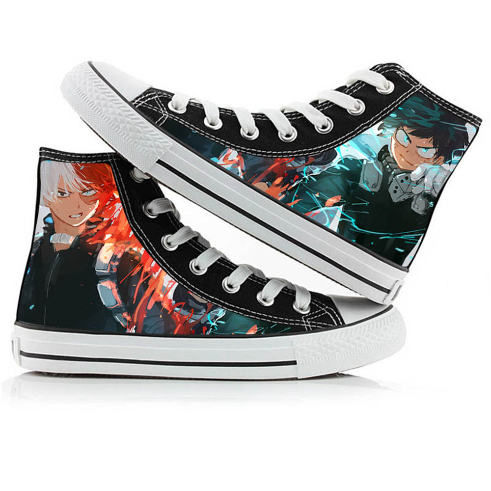 My Hero Academia High-Top Canvas Shoes  Anime Graffiti Style for Men, Women & Couples