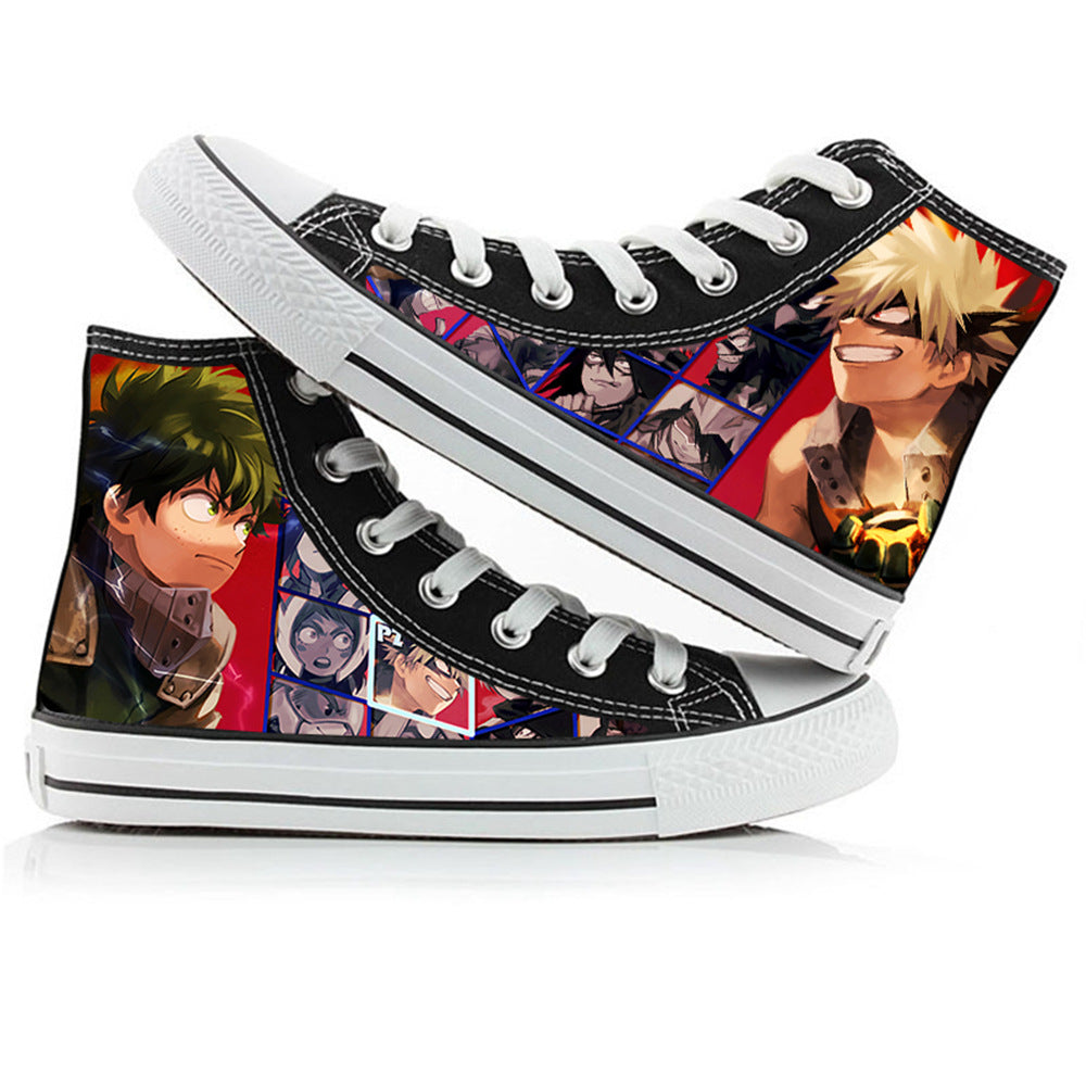 My Hero Academia High-Top Canvas Shoes  Anime Graffiti Style for Men, Women & Couples