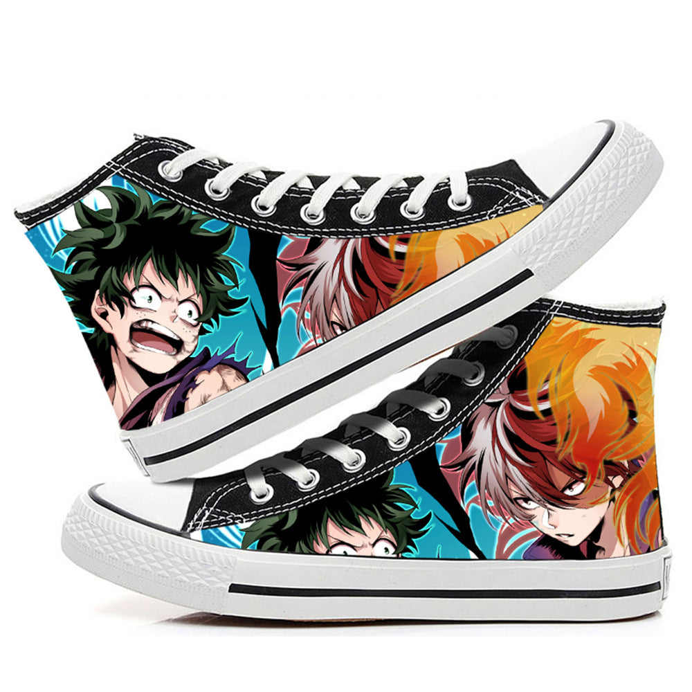 My Hero Academia High-Top Canvas Shoes  Anime Graffiti Style for Men, Women & Couples