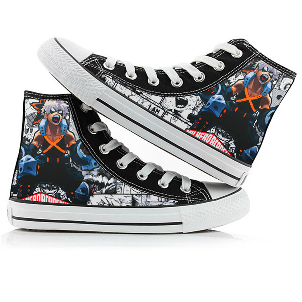 My Hero Academia High-Top Canvas Shoes  Anime Graffiti Style for Men, Women & Couples
