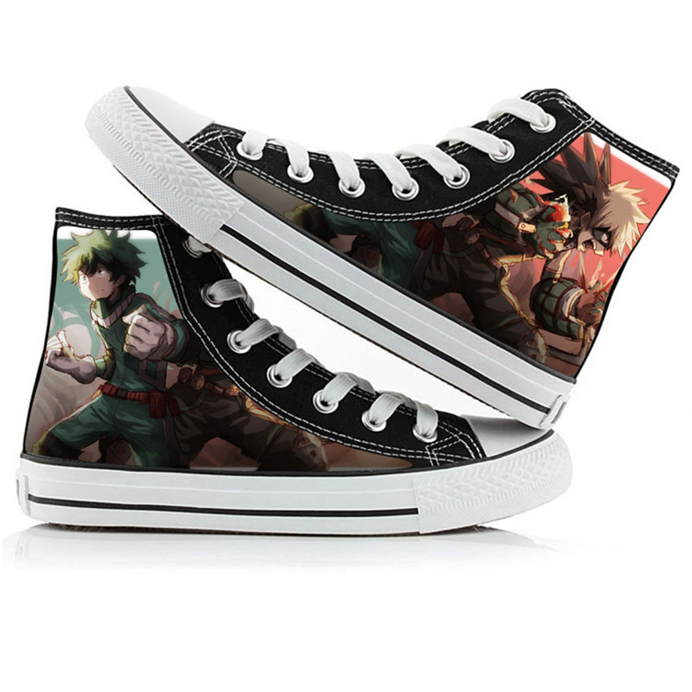 My Hero Academia High-Top Canvas Shoes  Anime Graffiti Style for Men, Women & Couples