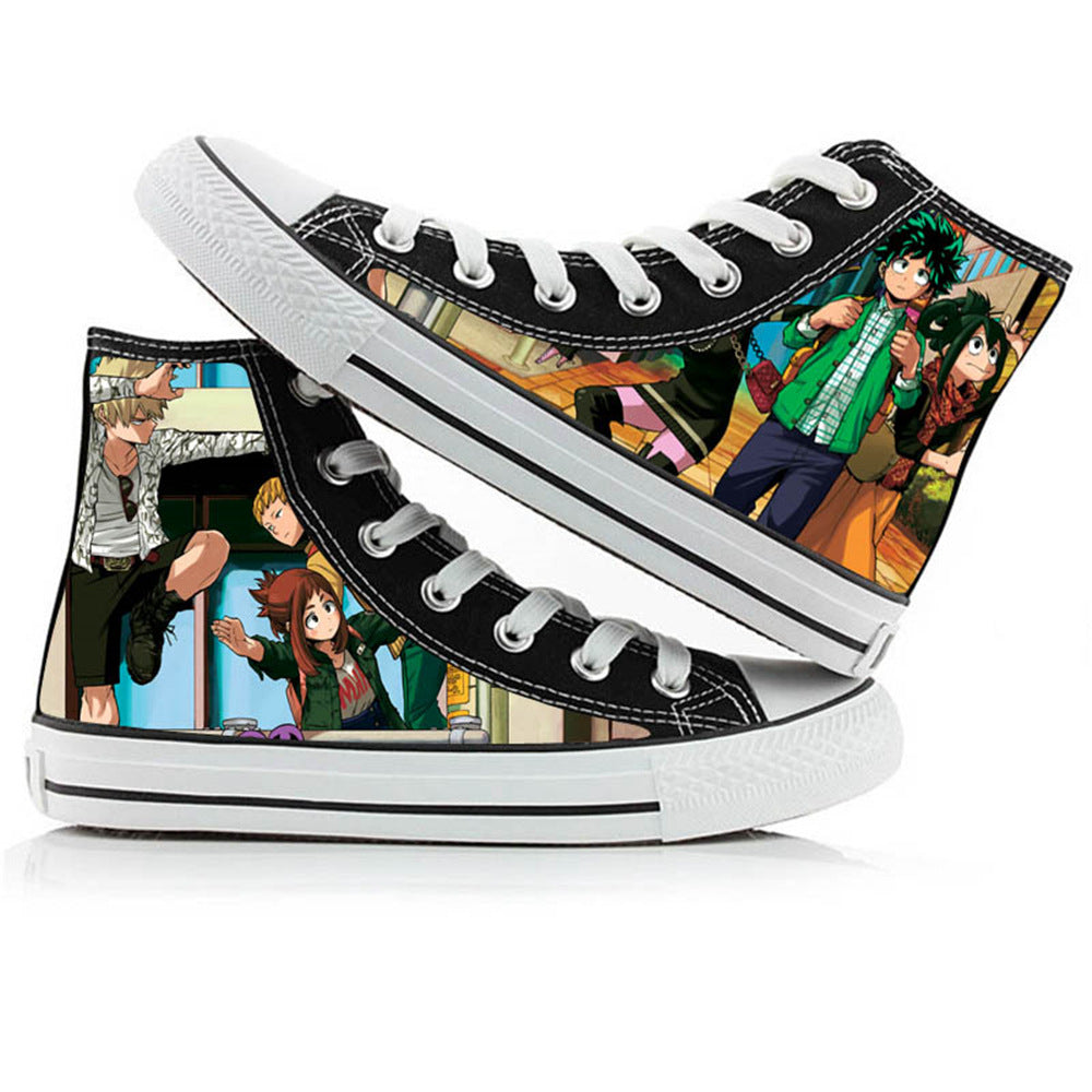 My Hero Academia High-Top Canvas Shoes  Anime Graffiti Style for Men, Women & Couples
