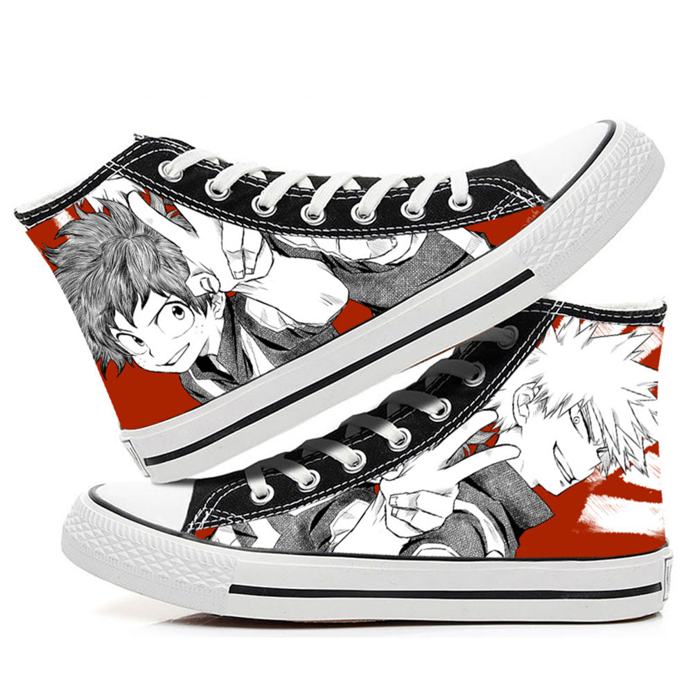 My Hero Academia High-Top Canvas Shoes  Anime Graffiti Style for Men, Women & Couples