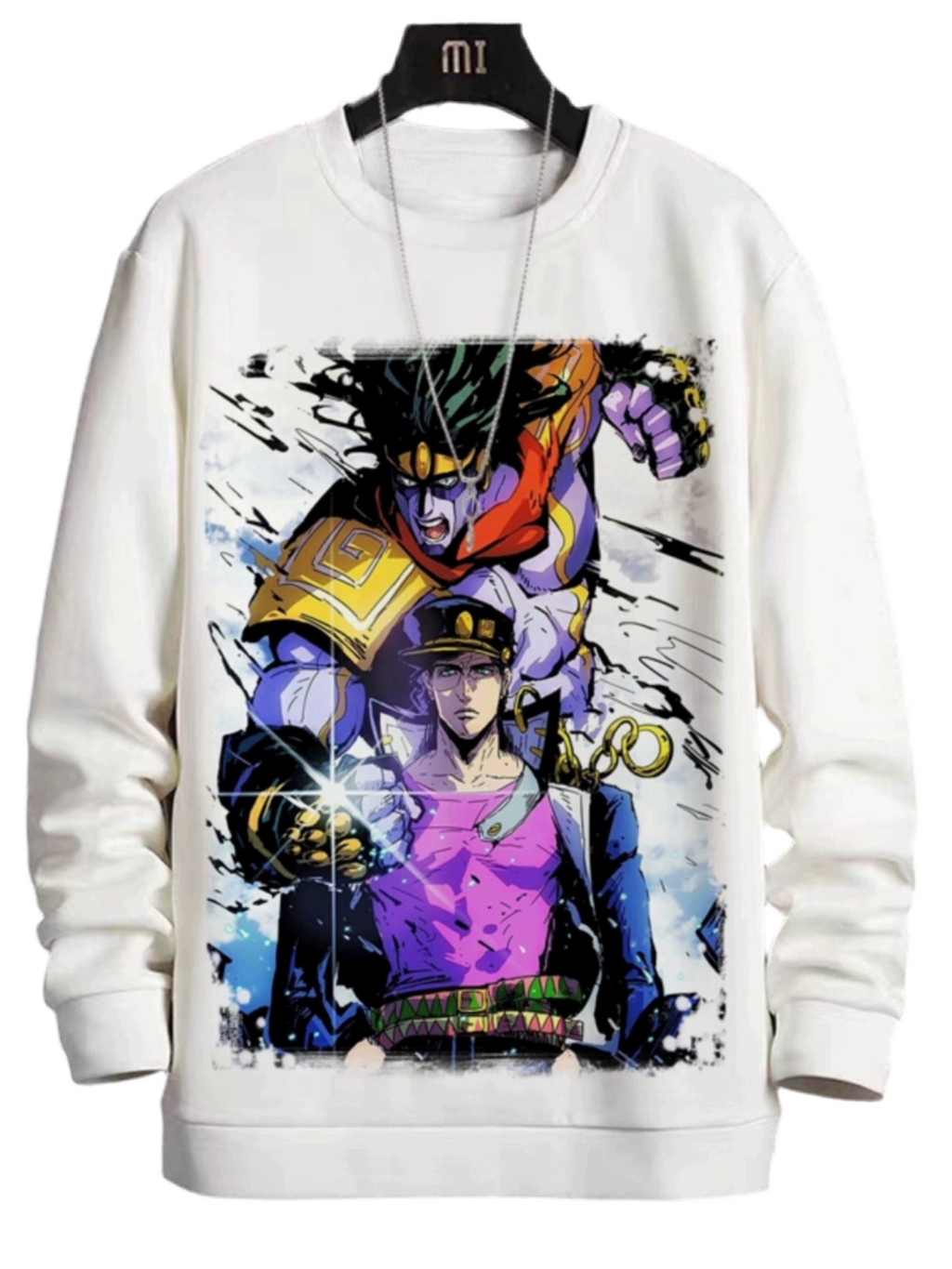 New Sweatshirt Male JOJO'S Bizarre Adventure Two-Dimensional Anime Round Neck Fleece Dress Casual Print Shirt Autumn and Winter
