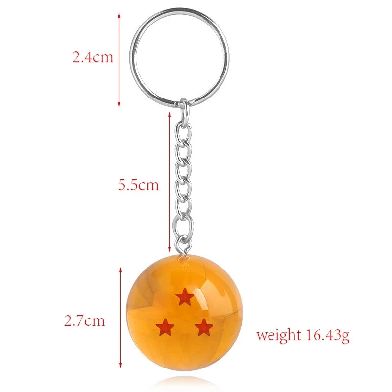 Anime Dragon 1-7 Stars Balls Keychain Charms Gokus Bead Pendant Key Chains Car Keyring