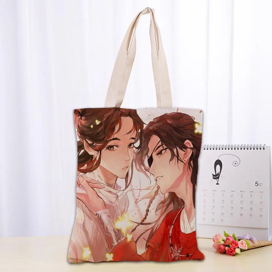 Custom Tian Guan Ci Fu Anime Shopping Bags 30x35cm Tote Bag Reusable Handbag Shoulder Cloth Pouch Foldable