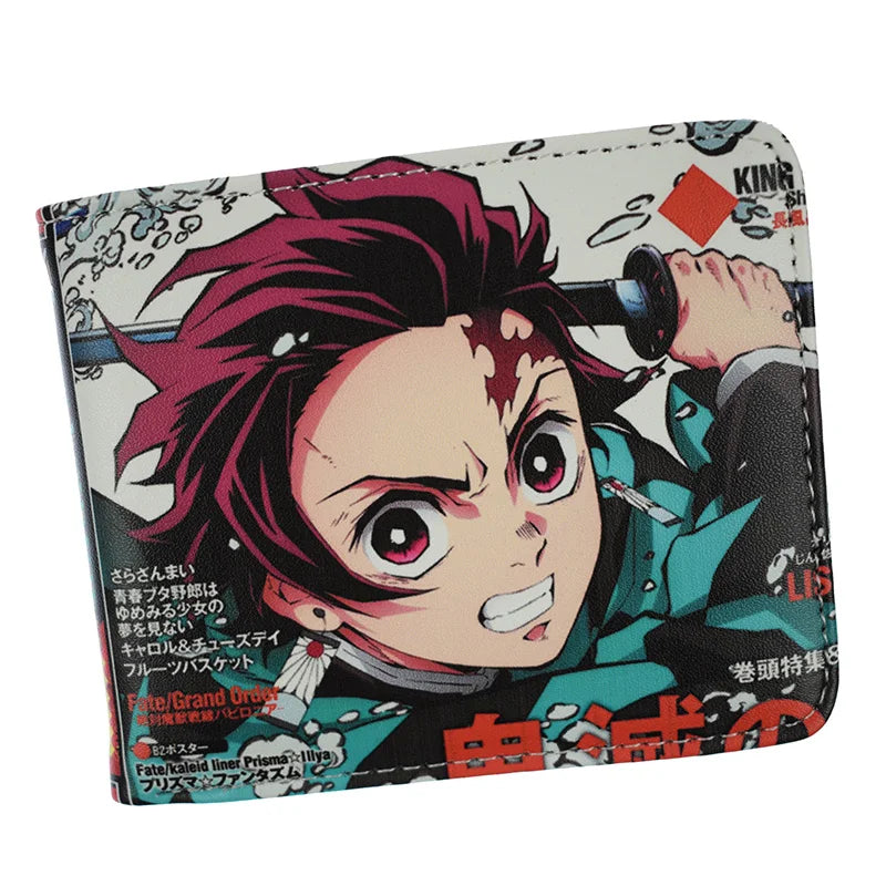 Cool Demon Slayer Design Wallet Short Purse With Coin Pocket