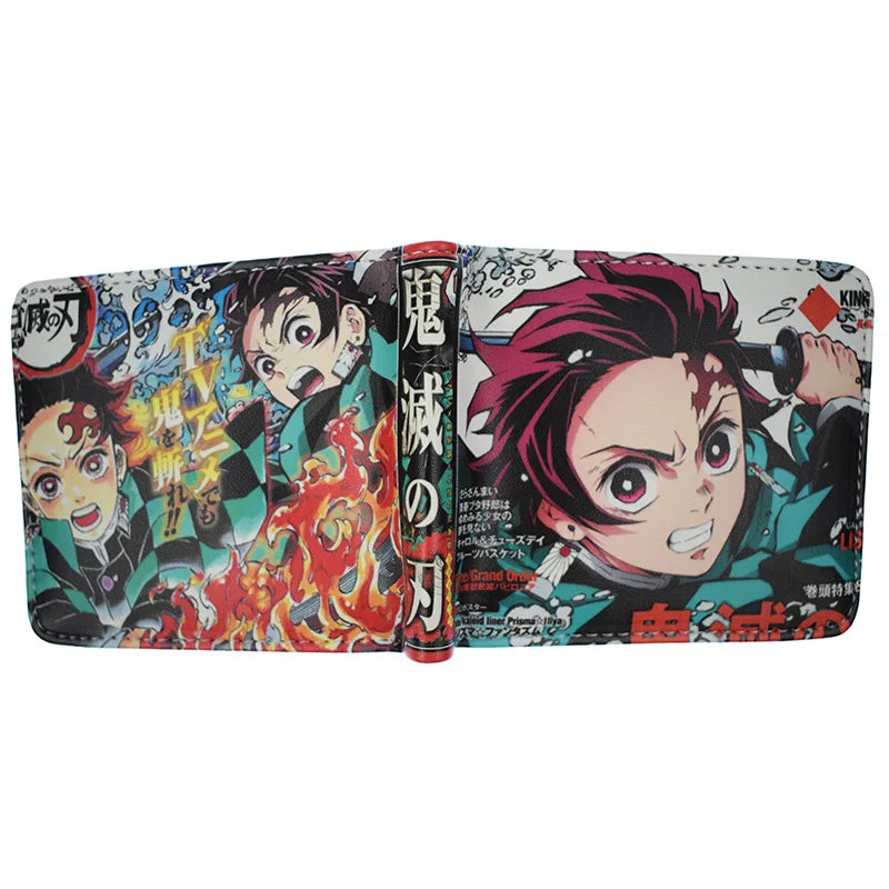 Cool Demon Slayer Design Wallet Short Purse With Coin Pocket