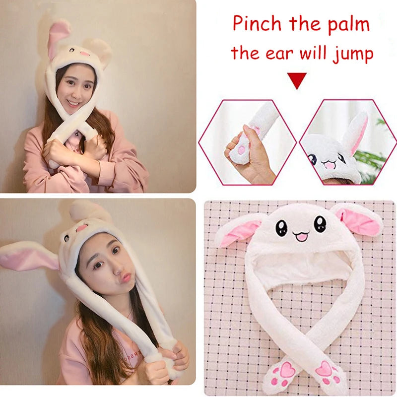 Dancing Rabbit Ear Hat Cute Caps Plush Embroidery