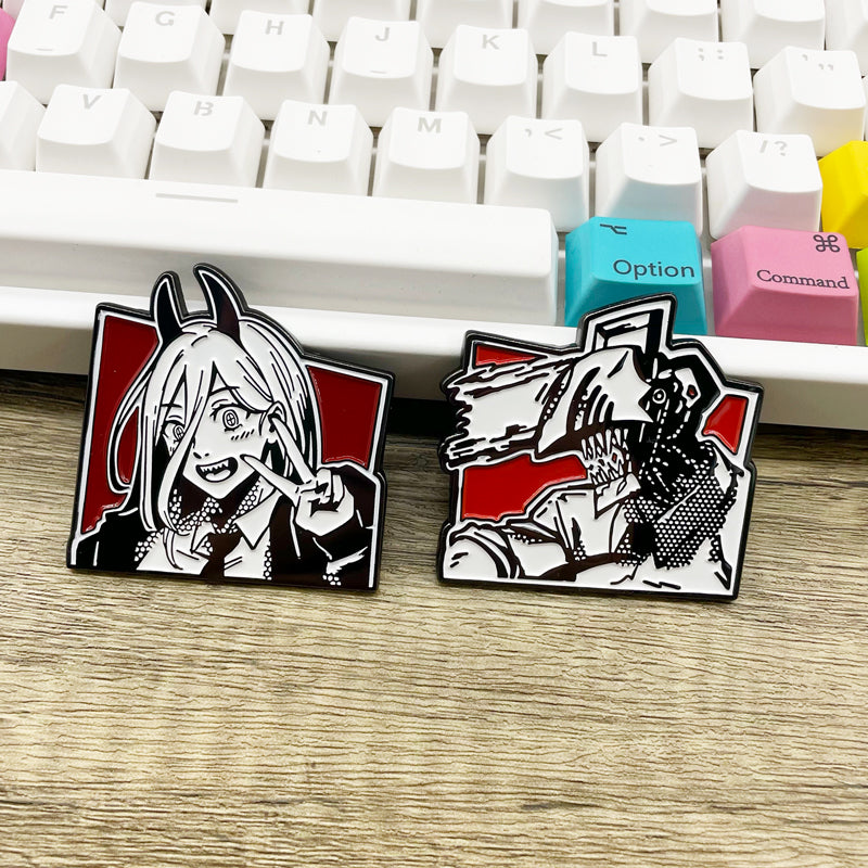Chainsaw Man Electric Time Pawa Metal Brooch  Comic-Style Badge for School Bag Decoration & Collection