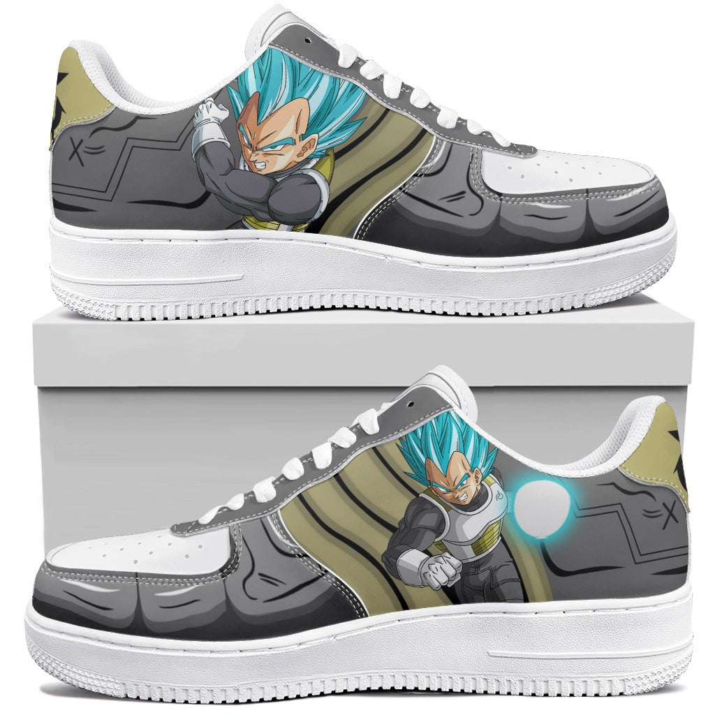 One Piece Low-Top PU Sneakers  Anime Graphic Shoes for Men & Women with Lace-Up Design