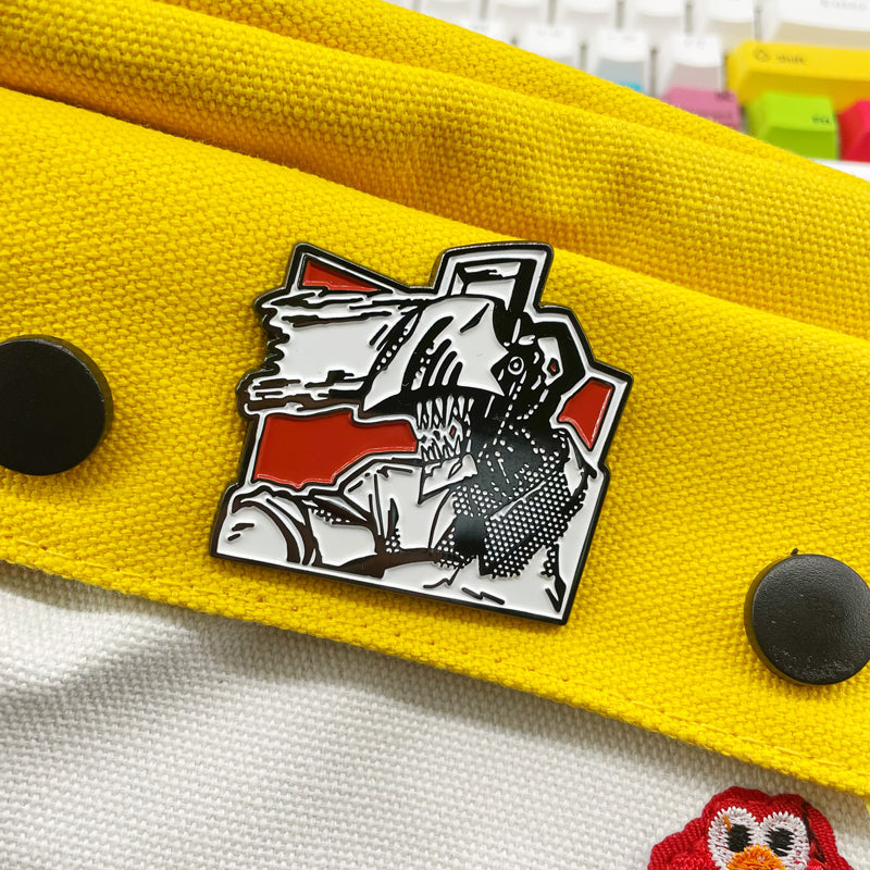 Chainsaw Man Electric Time Pawa Metal Brooch  Comic-Style Badge for School Bag Decoration & Collection