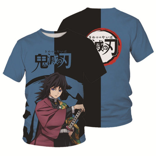 Hot selling new anime Japanese comic Demon Slayer series T-shirt 3D digital printed casual short-sleeved T-shirt for men and women