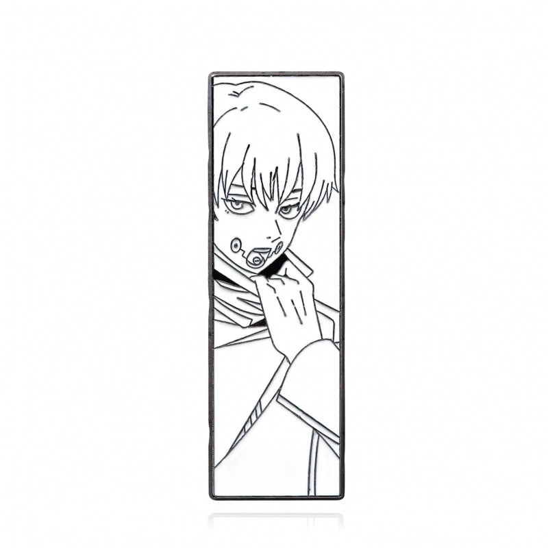 Jujutsu Kaisen Anime Brooch Set  Black & White Badge Collection Featuring Gojo, Nobara, Nanami, Yuta & More