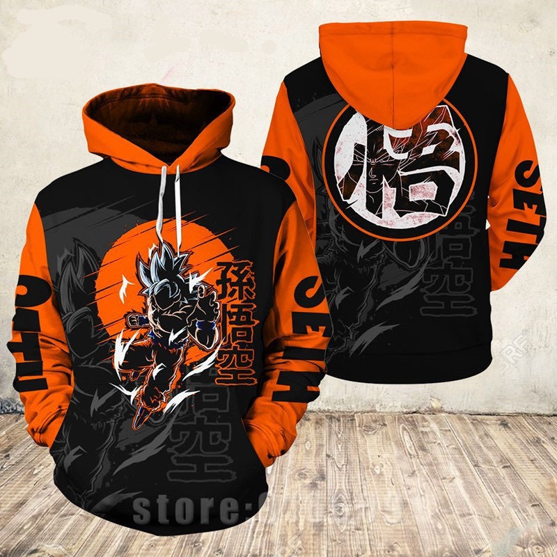 Japanese manga 3D digital printing Dragon Ball Goku series sweatshirt cosplay anime hoodie sweatshirt