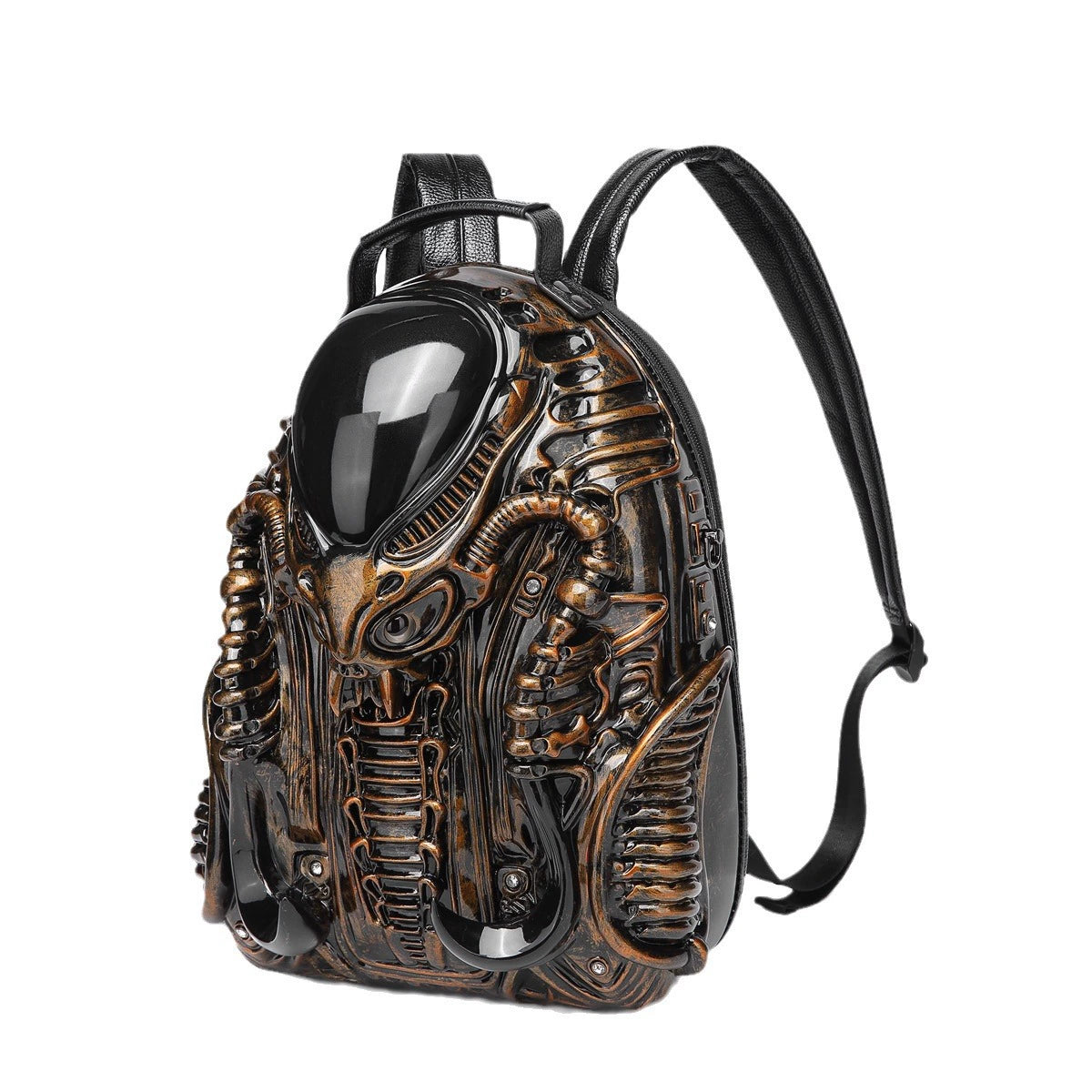 Punk Metal Predator Backpack  Street Style School Bag for Men & Women