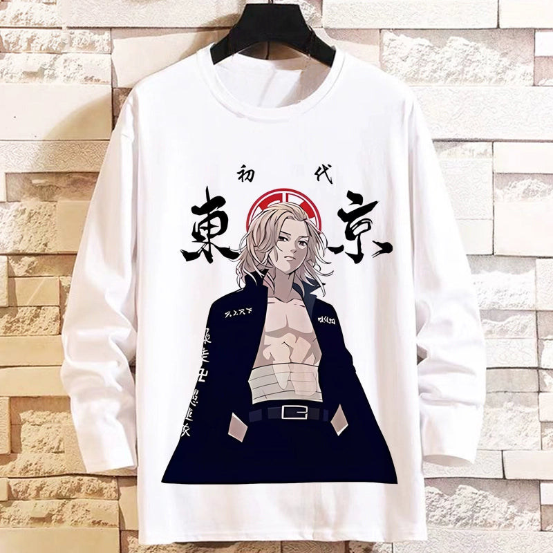 Tokyo Revengers Anime Long-Sleeved T-Shirt Mikey Manjiro Way of Rebirth Teen Boys and Girls Autumn Clothes