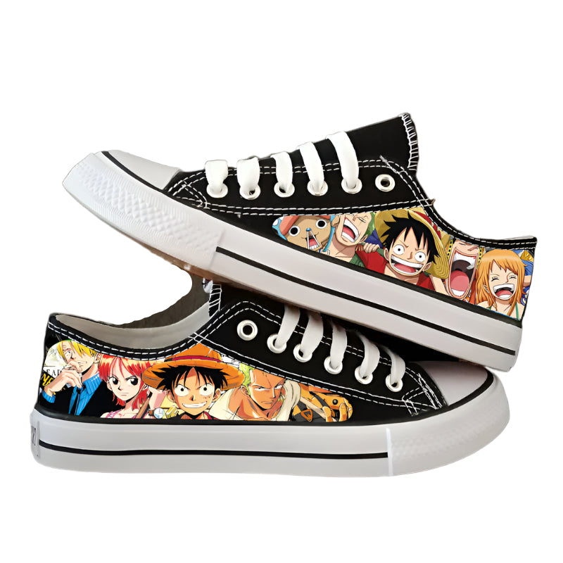 Naruto & One Piece Luminous Canvas Shoes  Anime Low-Tops for Boys, Students & Streetwear Fans
