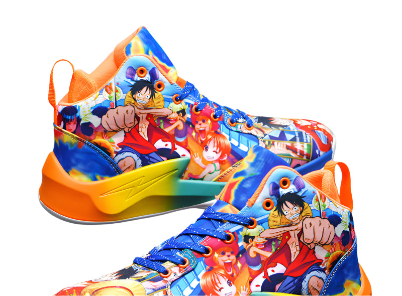One Piece Basketball Shoes  Mens Breathable Anti-Slip Anime Combat Sneakers