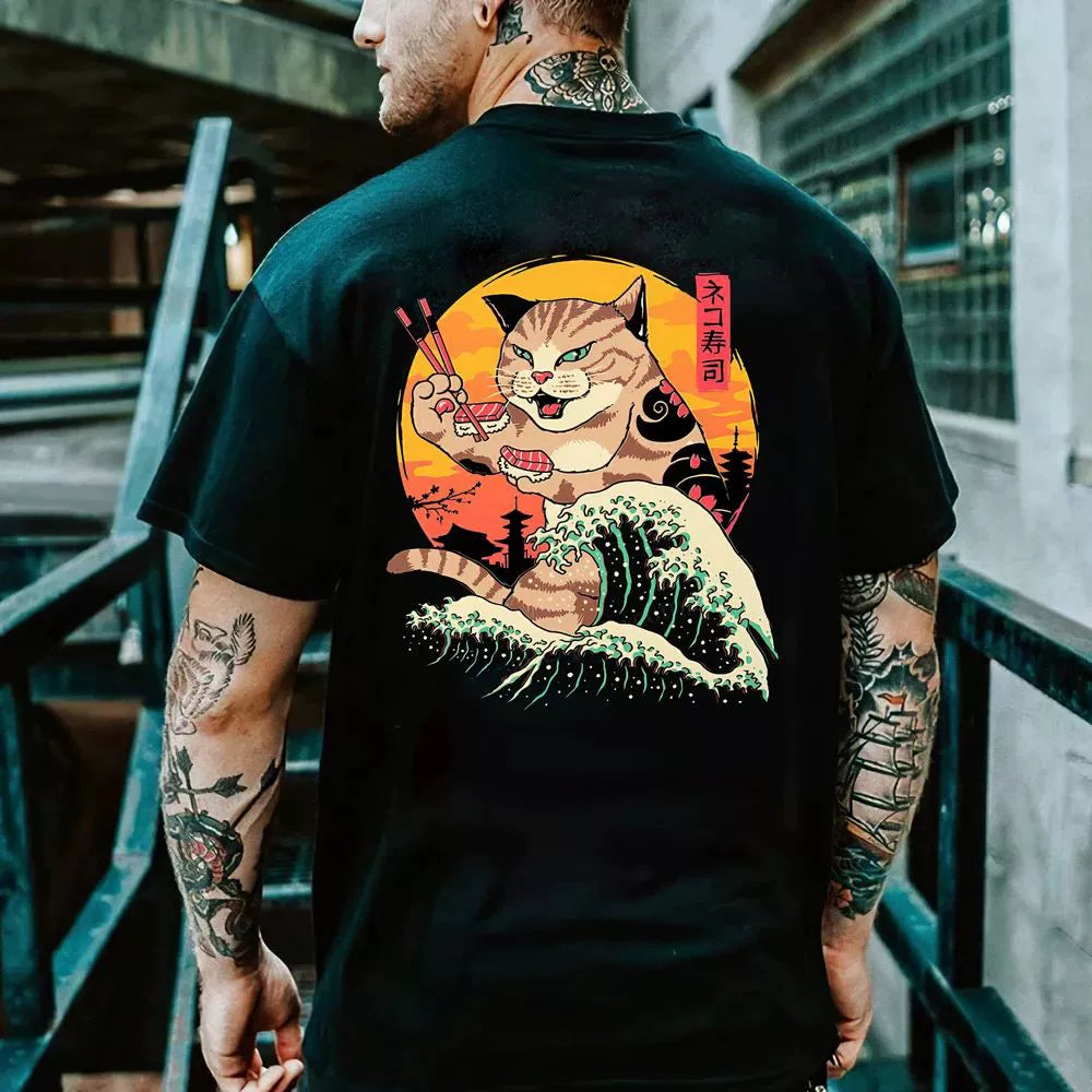 Neko Ronin  Samurai Cat Outdoor Tee