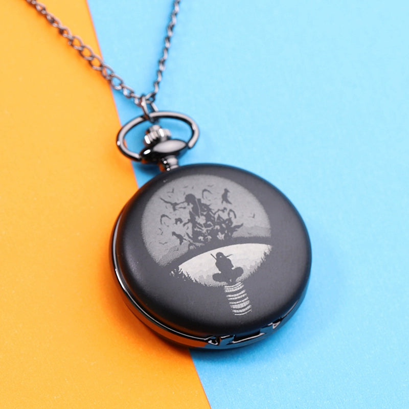 Naruto Watch Kakashi Necklace Pocket Watch Pendant Kaleidoscope Sharingan Wood Leaf Anime Peripheral Accessory