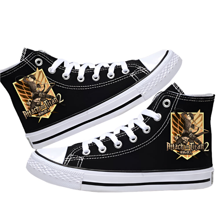 Attack on Titan High-Top Canvas Shoes  Anime Streetwear for Students & AOT Fans
