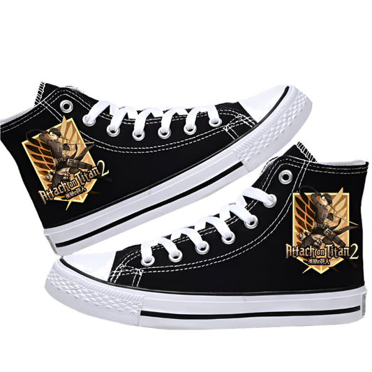 Attack on Titan High-Top Canvas Shoes  Anime Streetwear for Students & AOT Fans