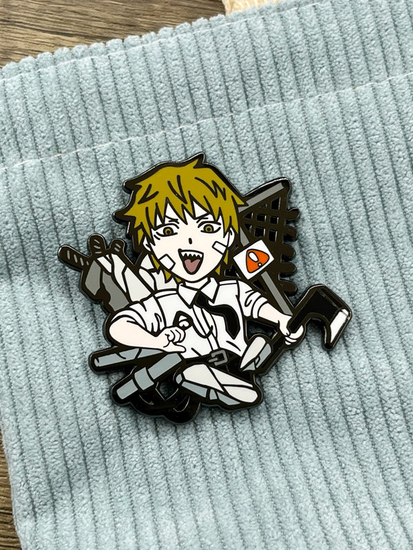 Chainsaw Man Character Brooch Set  Power, Aki Hayakawa & Squad Metal Pins Badge for Bag Decoration & Collection