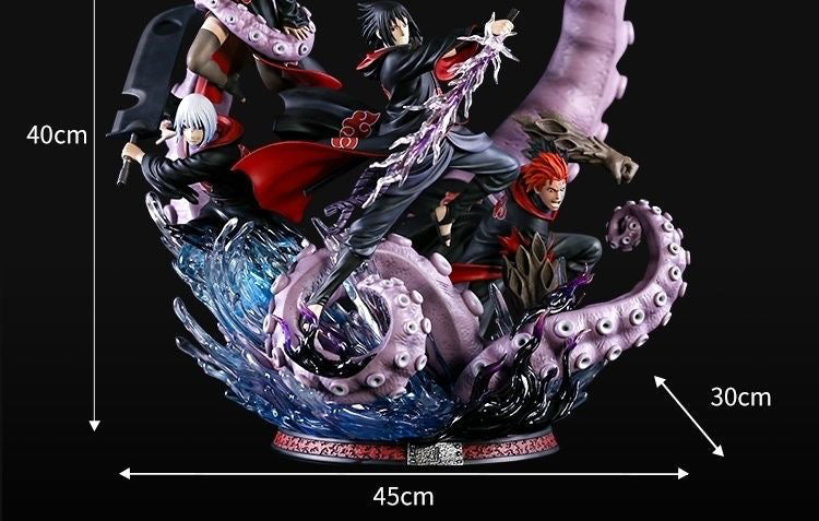 Eagle Squad Legacy: Naruto Anime Figure Set  Sasuke & Team Taka Desktop Collectible
