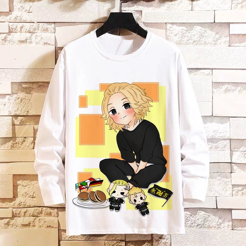 Tokyo Revengers Anime Long-Sleeved T-Shirt Mikey Manjiro Way of Rebirth Teen Boys and Girls Autumn Clothes
