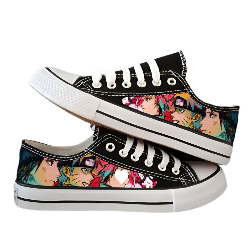 Naruto & One Piece Luminous Canvas Shoes  Anime Low-Tops for Boys, Students & Streetwear Fans