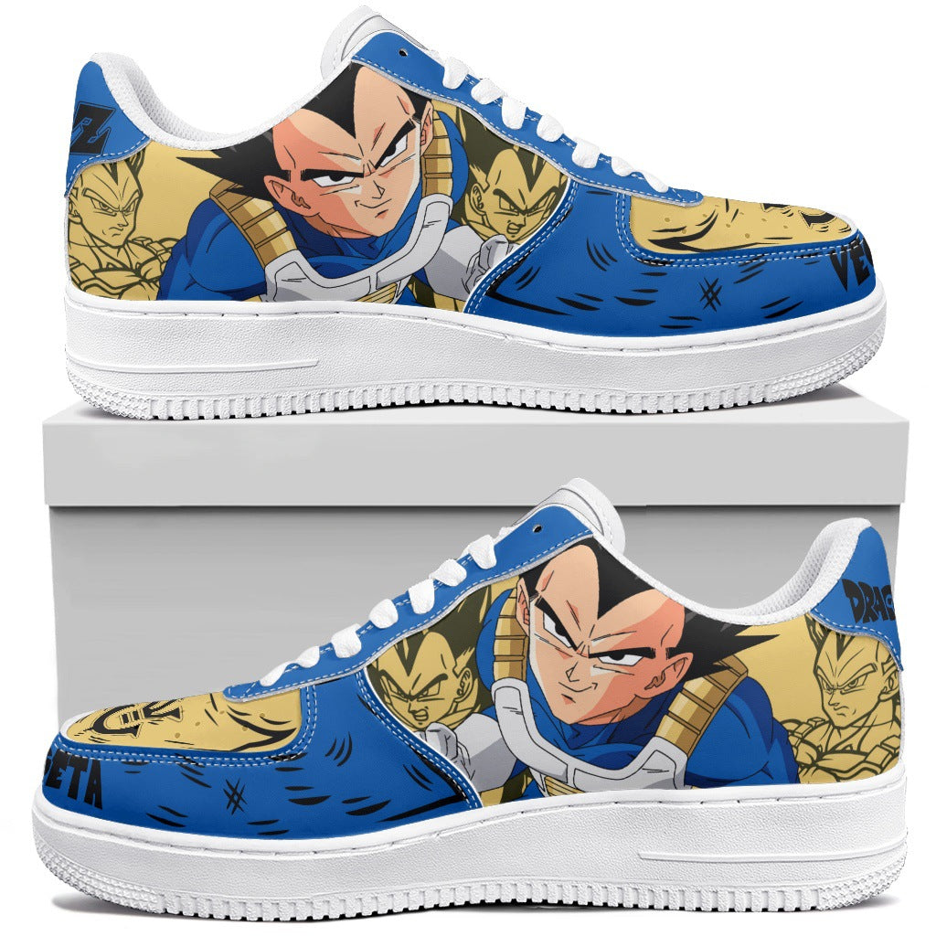 One Piece Low-Top PU Sneakers  Anime Graphic Shoes for Men & Women with Lace-Up Design