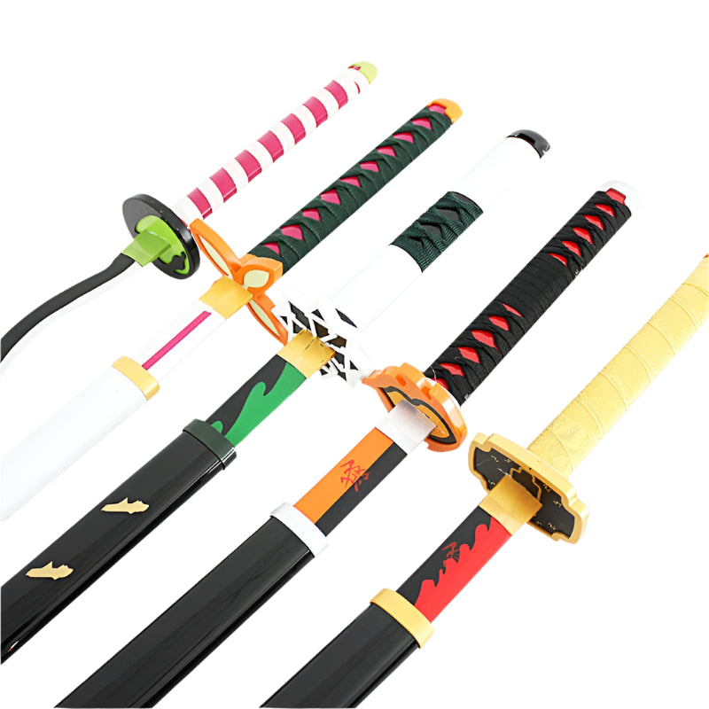 Demon Slayer Nichirin Sword Set  104cm Wooden Blades for Tanjiro, Zenitsu, Rengoku & More