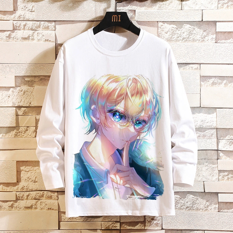 I Pushed the Kids Anime Peripheral Hoshino Ai Long-Sleeved T-Shirt with Magana Two-Dimensional Men and Women Autumn Clothes