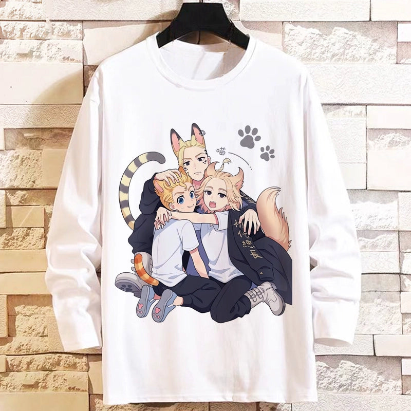 Tokyo Revengers Anime Long-Sleeved T-Shirt Mikey Manjiro Way of Rebirth Teen Boys and Girls Autumn Clothes